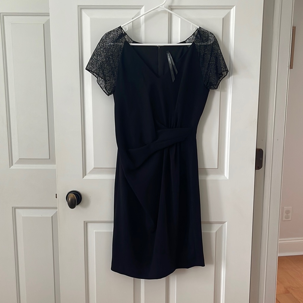 Marc New York Black Dress With Lace Sleeves, 4